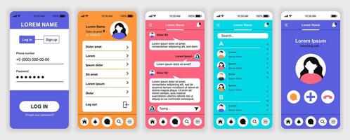 Mobile app user interface designs vector