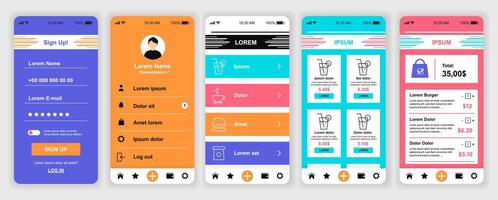 Mobile app interface design examples vector