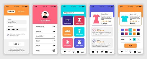 Mobile app design interface examples vector