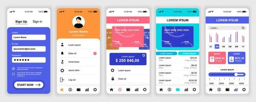 Mobile app interface designs and layouts vector