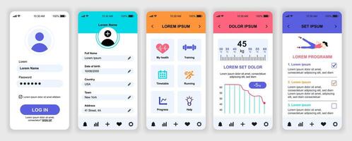 Health tracking app user interface design vector