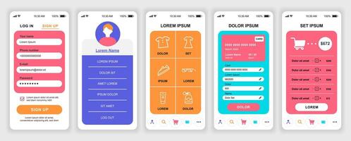 Mobile app user interface design layout vector