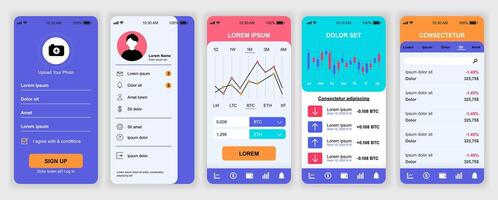 Mobile app design interface collection vector