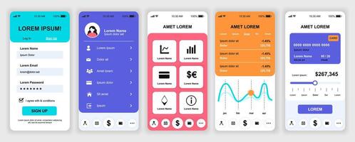 Mobile app interface design illustrations vector