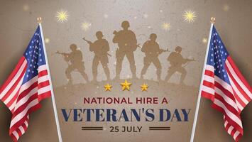 National Hire a Veteran's Day image vector
