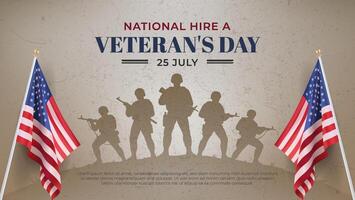 National Hire a Veteran's Day image vector