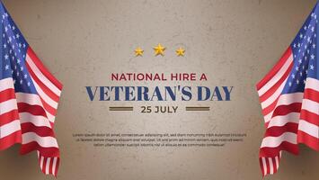 National Hire a Veteran's Day flags vector
