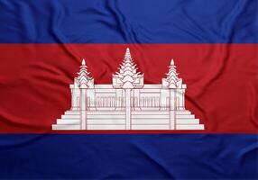 Cambodia flag waving a symbol of national pride and on transparent background photo