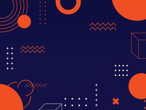 Geometric background with orange gradient shapes and circle with blue background vector