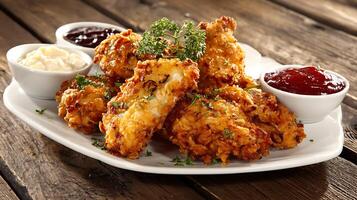 A plate of food on a table photo