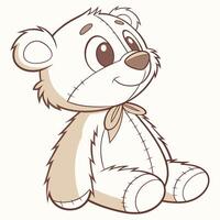 Adorable teddy bear on white background vector