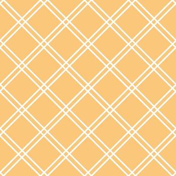 Seamless geometric pattern with white intersecting lines forming diamond shapes on a sandy orange background. Conveys a concept of structure, simplicity, balance and retro-inspired surface design vector
