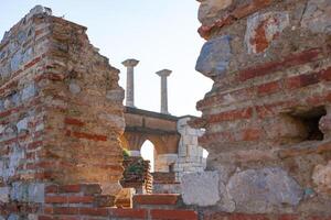 Ruins of the St. John Basilica in Selcuk district of Izmir in Turkey photo