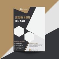 Luxury home flyer with property features vector