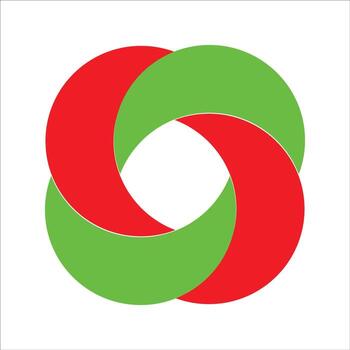 rojo y verde circular lazo vector