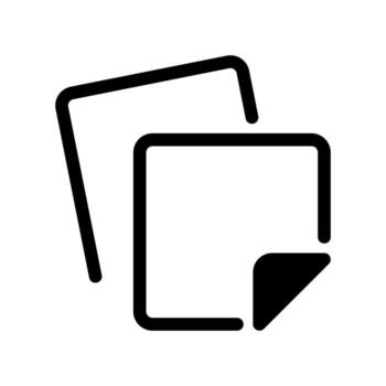 Overlapping Documents with a Folded Corner Outline Icon vector