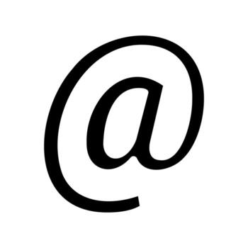 Outline of an At Symbol for Email Address vector
