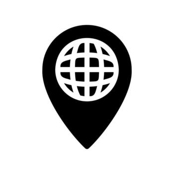 Map Pin Location Marker with a Global Grid Icon Inside vector
