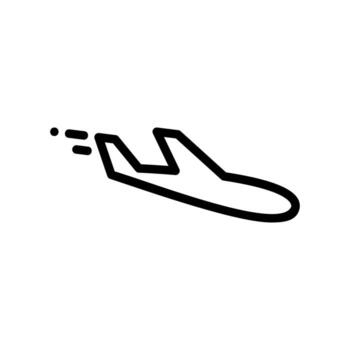 Simple Airplane Icon Showing Descent or Landing with Motion Trails vector