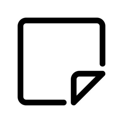 Simple Square Adhesive Label with a Folded Corner Icon