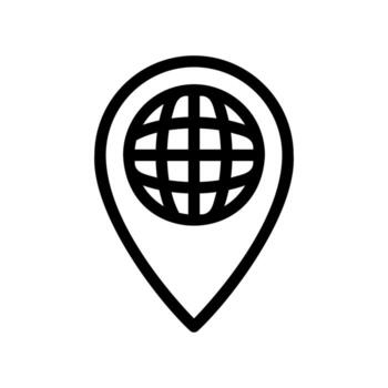 Map Pin Location Marker with a Global Grid Inside vector
