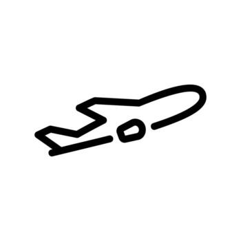 An airplane taking off, depicted with simple motion lines vector