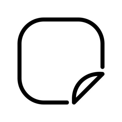 Simple Square Adhesive Label a Folded Corner Icon