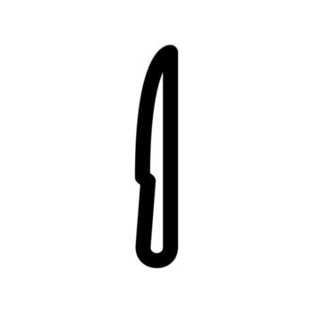 Simple Outline of a Butter Knife with a Rounded Tip vector
