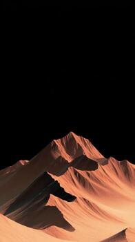 Dramatic Mountain Range Silhouette with Dark Background and Warm Lighting for Use in Composites and Designs photo