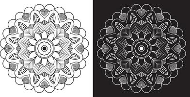Exquisite Mandala Patterns in Black, White, and black Hues vector