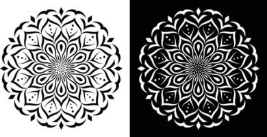 Intricate Black and White Mandala Art on Contrasting Backgrounds vector