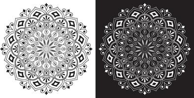 Artistic Black and White Mandala on Light and Dark vector