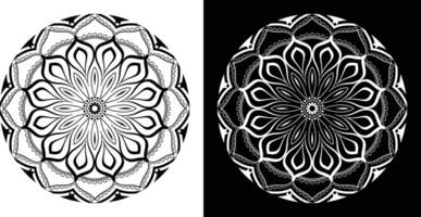 Harmonious Mandala Art with Contrasting Light and Dark Themes vector