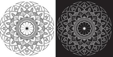 Ornate Mandala Designs on Striking Background Color Variations vector