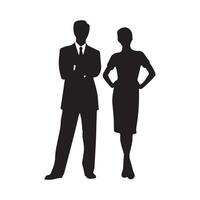 Businessman and Businesswoman Silhouettes for Corporate Concepts vector