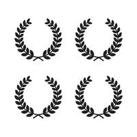Collection of Circular Laurel Wreath Silhouettes vector