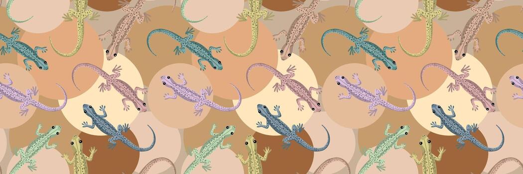 seamless desert reptile pattern repeating lizard design for fabric and backgrounds nature inspired textile print design vector