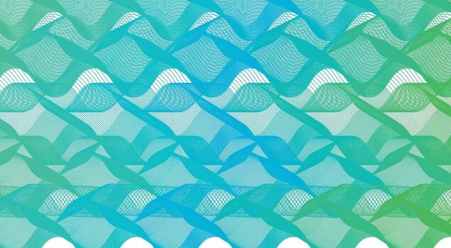 Blend Wavy Lines Curved Smooth Background Green Cyan Abstract Design Illustration vector
