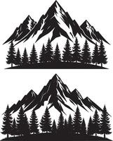 Mountain landscape with trees and mountains illustration 4 vector