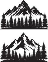 Mountain landscape with trees and mountains illustration 8 vector