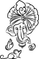 Hindu god lord vinayaka or bappa for wedding card vector
