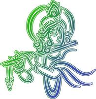 Lord Krishna kanha holy hindu god of India art for festival vector