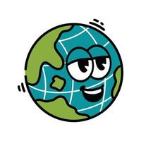 cartoon earth mascot illustration vector