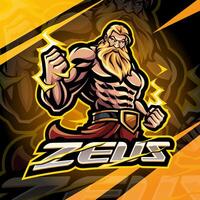 Zeus illustration with lightning bolts vector