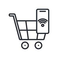 Ecommerce Icon Outline Style. Relevant To Global Finance vector