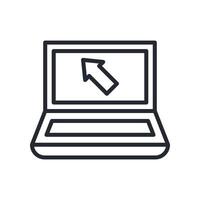 Laptop Icon Outline Style. Relevant To Tech Support vector