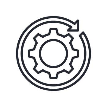 actualizar icono contorno estilo. pertinente a tecnología apoyo vector