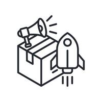 Launch Icon Outline Style. Relevant To Product Management vector