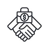 Business Partnership Icon Outline Style. Relevant To Global Finance vector