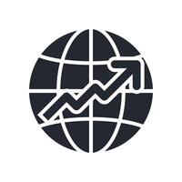 Growth Icon Glyph Style. Relevant To Global Finance vector